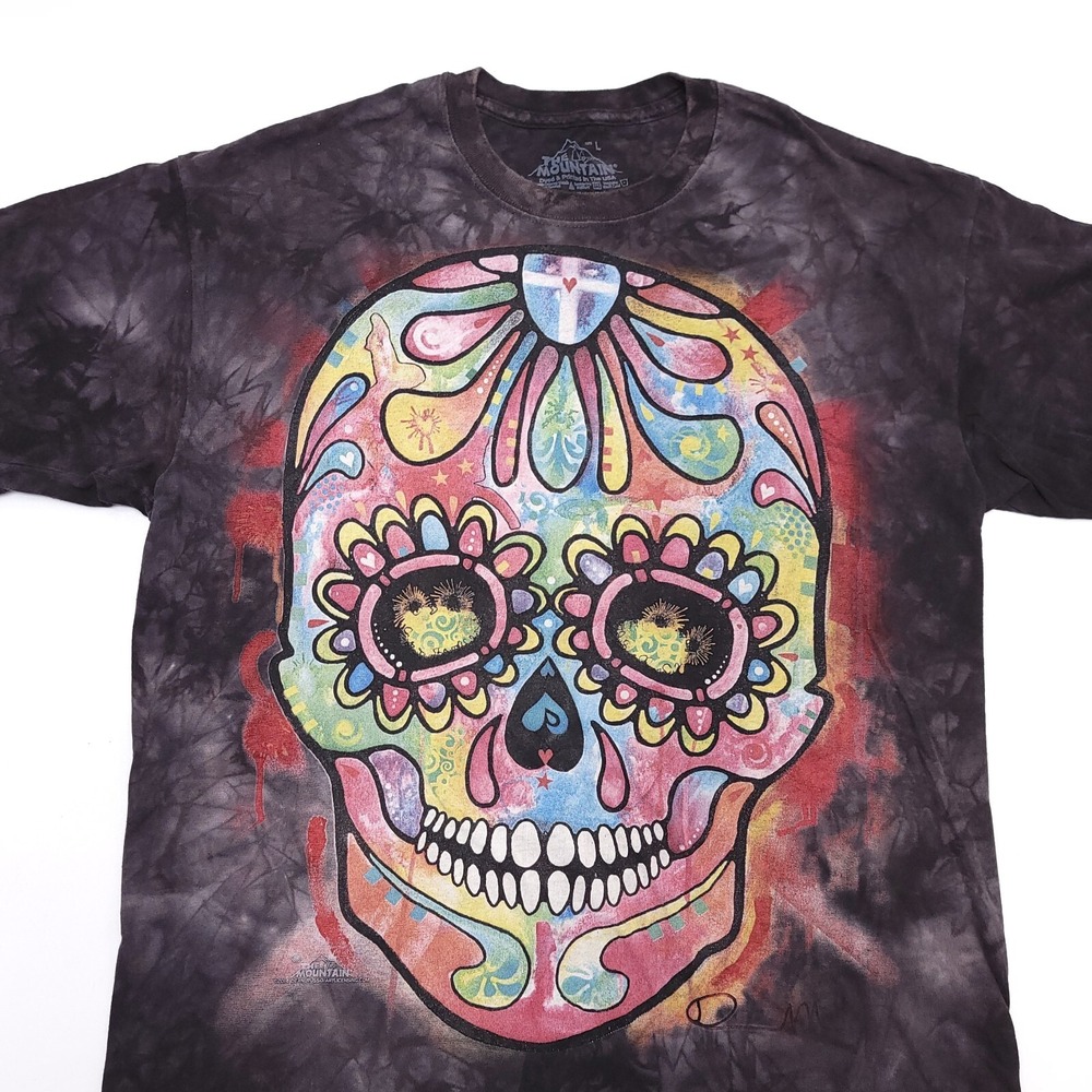 The Mountain Dean Russo Sugar Skull T-Shirt Mens Large TIe Dye Day of the Dead